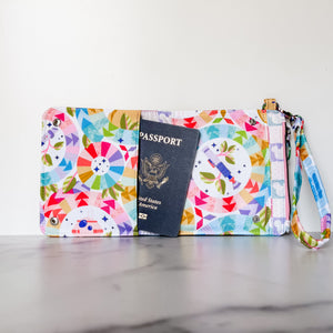 As Seen On OklaRoots!  Passport Pouch - Bonded Nylon Rainbow Bots