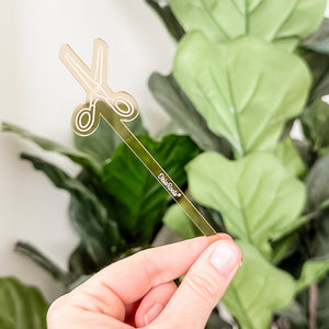 Scissors Drink Swizzle Stick - Gold - Sold Individually