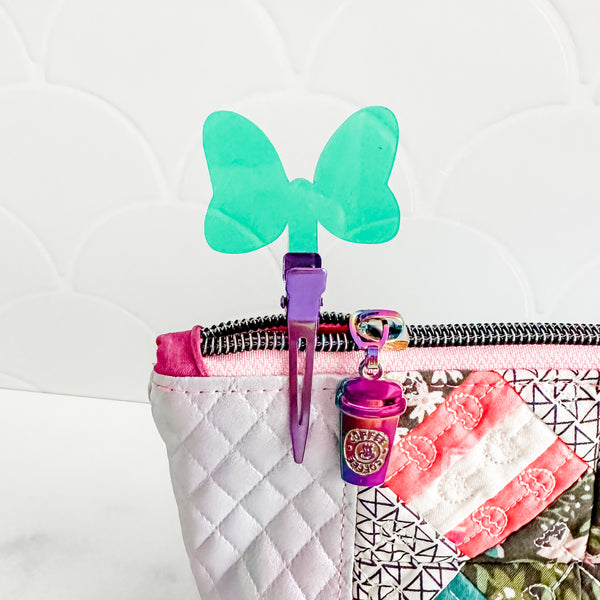 Bow - Mint - Individual Acrylic Pattern and Craft Clip