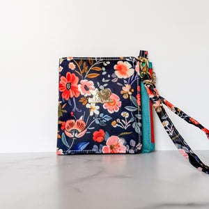 As Seen On OklaRoots!  Passport Pouch - Bonded Nylon Fall Flowers
