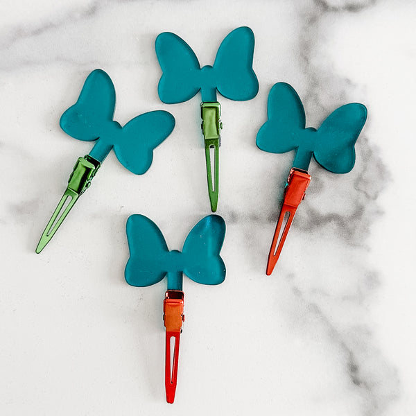 Bow - Teal - Individual Acrylic Pattern and Craft Clip