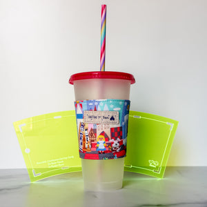 Reversible COLD CUP Cardy - Neon Green -  Acrylic Template