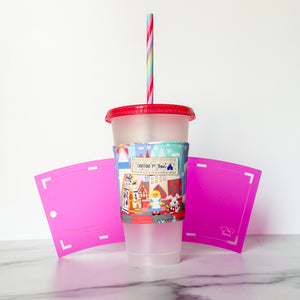 Reversible COLD CUP Cardy - Frosted Magenta -  Acrylic Template