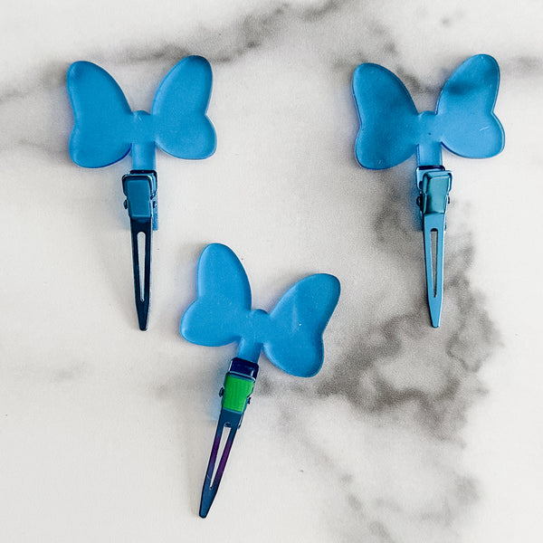Bow - Blue - Individual Acrylic Pattern and Craft Clip