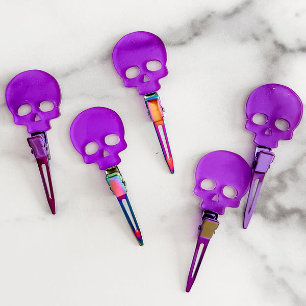 Skull - Purple - Individual Acrylic Pattern and Craft Clip