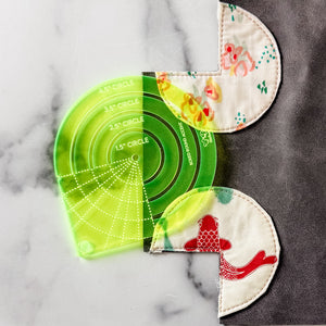 Boxed Round Accent - 1.5"/2.5"/3.5"/4.5"  - Neon Green -  Acrylic Template