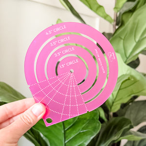 Boxed Round Accent - 1.5"/2.5"/3.5"/4.5"  - Frosted Magenta -  Acrylic Template
