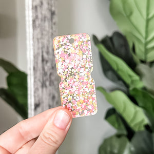 Open Center SQUARED Fancy Straps - Size 1" - LIMITED COLOR - Tropical Pink Dot - Set of 3 - Acrylic Template