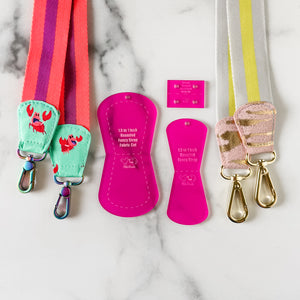 Rounded Fancy Straps - Size 1.5" Webbing To 1" Hook - Frosted Magenta - Set of 3 - Acrylic Template