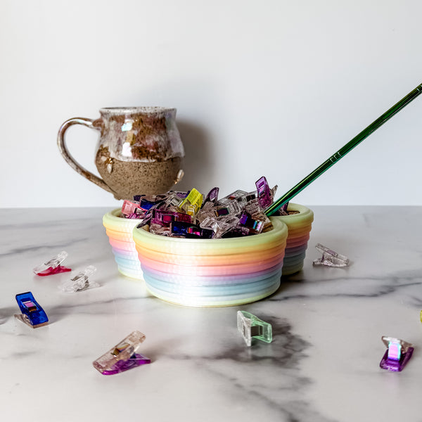 Tiered Large Mouse Shaped Craft Bowl - Dewey Pastel Rainbow - Yellow