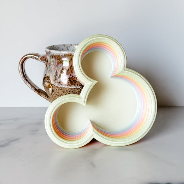 Tiered Large Mouse Shaped Craft Bowl - Dewey Pastel Rainbow - Yellow