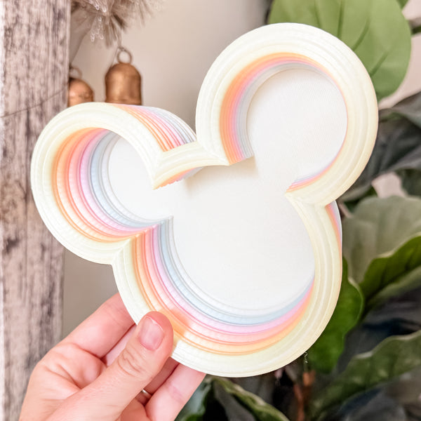 Tiered Large Mouse Shaped Craft Bowl - Dewey Pastel Rainbow - Yellow