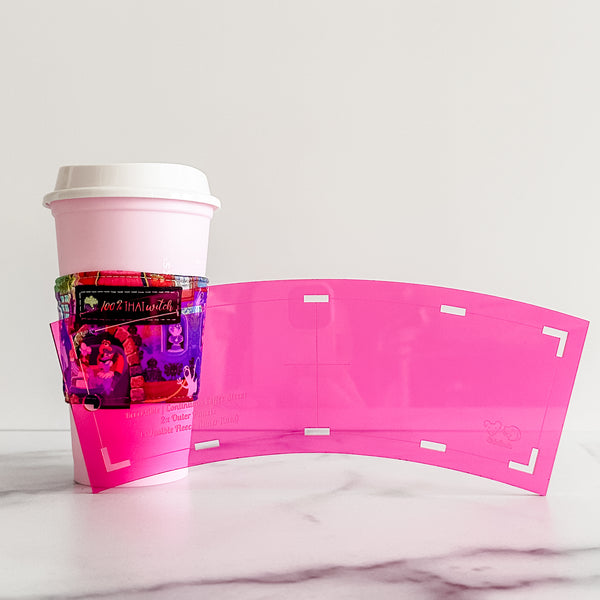 Magenta Continuous Reversible Coffee Sleeve - Acrylic Template