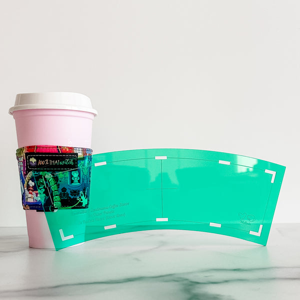 Mint Continuous Reversible Coffee Sleeve - Acrylic Template