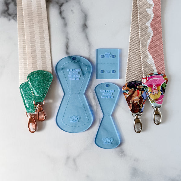 ROUNDED Fancy Straps - Size 1.5" Webbing To 1/2" Hook - OCEAN - Set of 3 - Acrylic Template