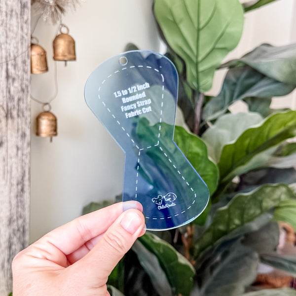 ROUNDED Fancy Straps - Size 1.5" Webbing To 1/2" Hook - OCEAN - Set of 3 - Acrylic Template