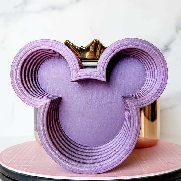 Tiered Large Mouse Shaped Craft Bowl - Purple Glimmer