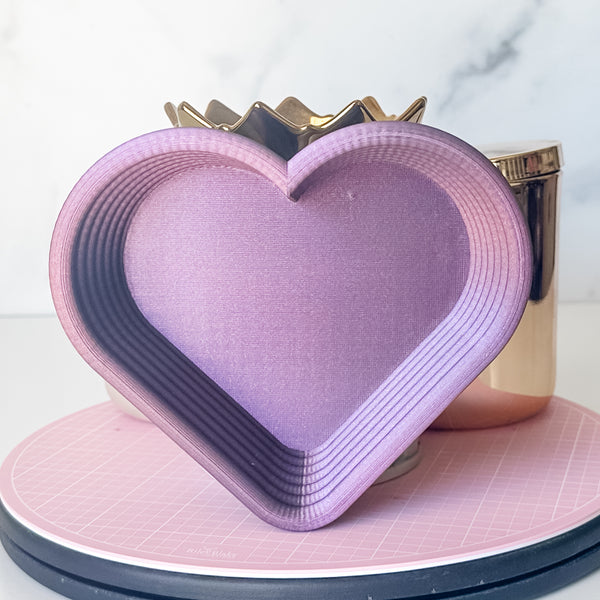 Tiered Large Heart Shaped Craft Bowl - Purple Glimmer