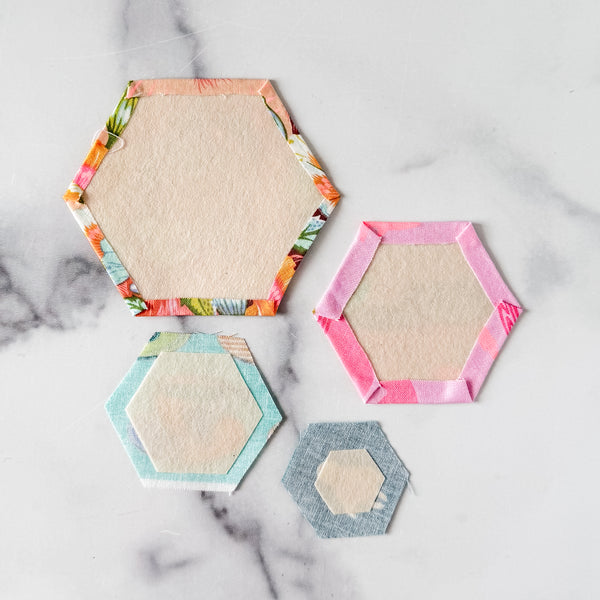 English Paper Piecing Set of 4 - Stabilizer / Insert - Hexagons - Clear - Acrylic Template