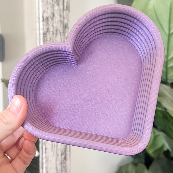 Tiered Large Heart Shaped Craft Bowl - Purple Glimmer