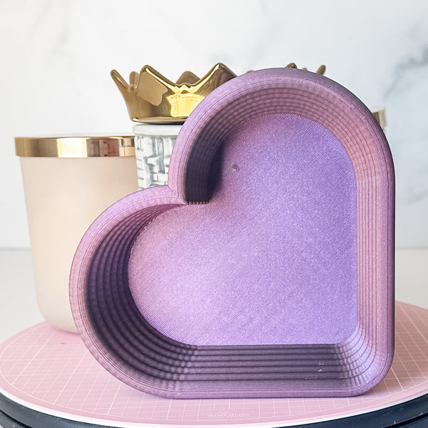 Tiered Large Heart Shaped Craft Bowl - Purple Glimmer