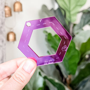 English Paper Piecing Set of 4 - 1/4" Seam Allowance - Hexagons - Purple - Acrylic Template