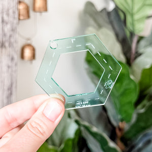 English Paper Piecing Set of 4 - 1/4" Seam Allowance -Hexagons - Light Green - Acrylic Template