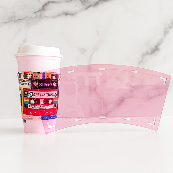 Reversible Coffee Cardigan - Pink -  Acrylic Template