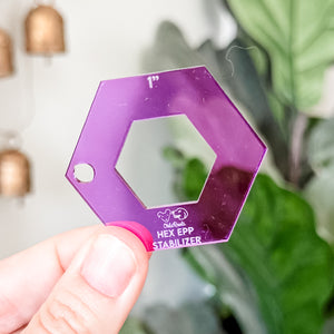 English Paper Piecing Set of 4 - Stabilizer / Insert - Hexagons - Purple - Acrylic Template