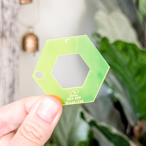 English Paper Piecing Set of 4 - Stabilizer / Insert - Hexagons - Neon Yellow - Acrylic Template