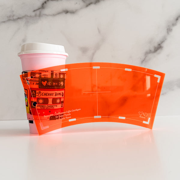 Reversible Coffee Cardigan - Tangerine -  Acrylic Template