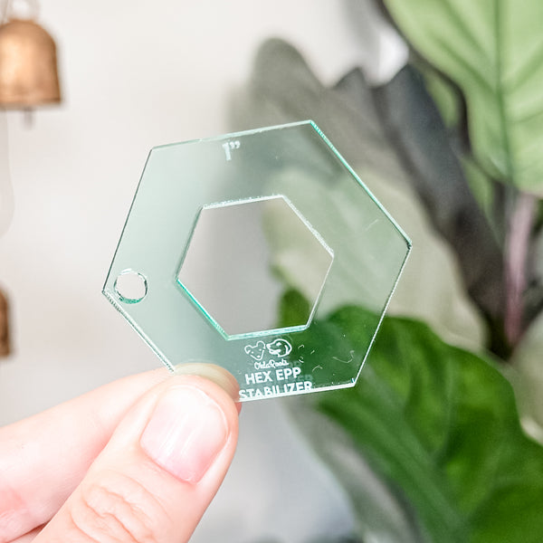 English Paper Piecing Set of 4 - Stabilizer / Insert - Hexagons - Light Green - Acrylic Template