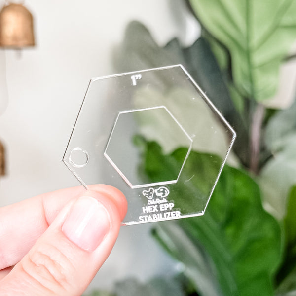 English Paper Piecing Set of 4 - Stabilizer / Insert - Hexagons - Clear - Acrylic Template