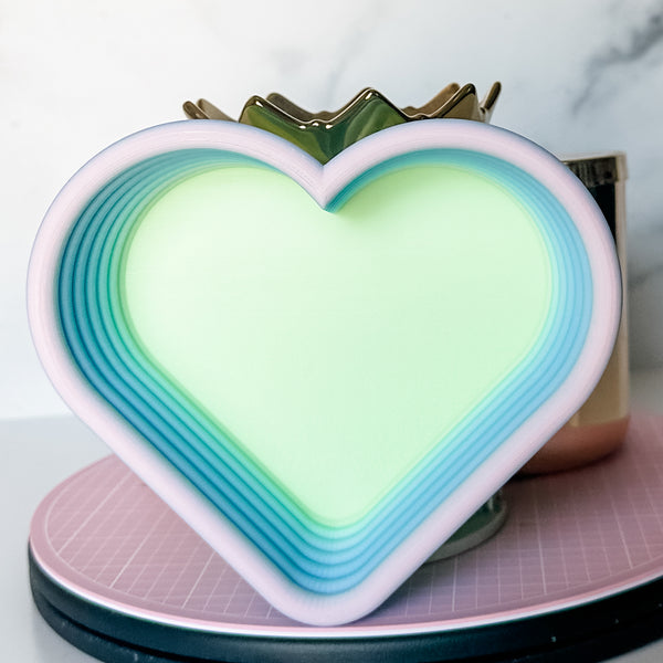 Tiered Large Heart Shaped Craft Bowl - Lime To Lavender