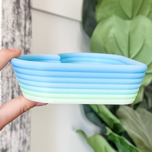 Tiered Large Heart Shaped Craft Bowl - Lime To Blue