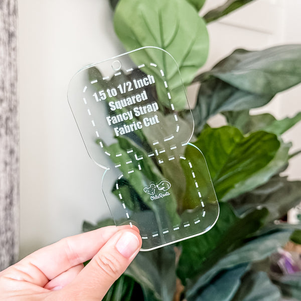 SQUARED Fancy Straps - Size 1.5" Webbing To 1/2" Hook - SODA - Set of 3 - Acrylic Template