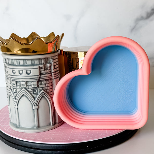 Tiered Large Heart Shaped Craft Bowl - Blue To Pink