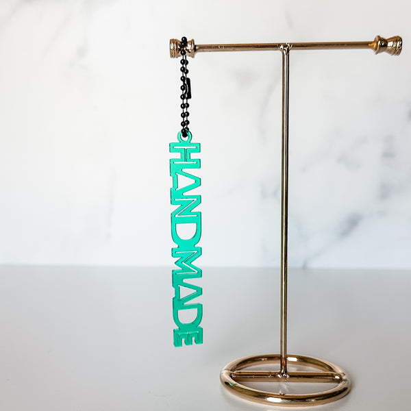 "Handmade" - Mint - Hanging Charm - Sold Individually