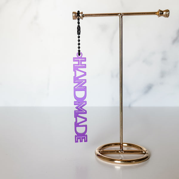 "Handmade" - Purple - Hanging Charm - Sold Individually