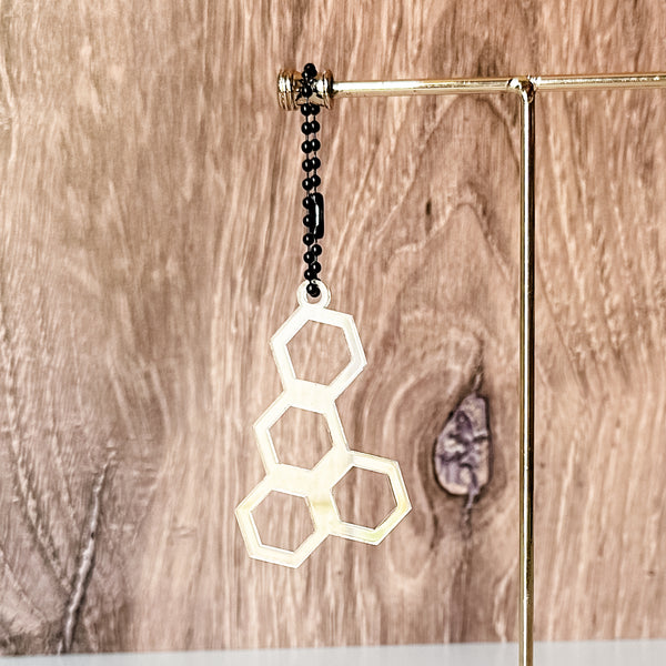 Honeycomb - Clear - Hanging Charm - Sold Individually