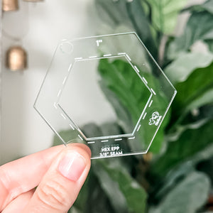 English Paper Piecing Set of 4 - 3/8" Seam Allowance - Hexagons - Soda - Acrylic Template