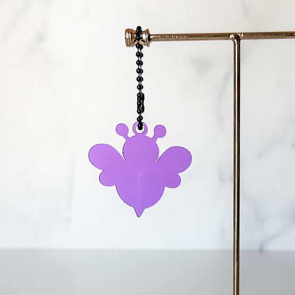 Solid Bee - Purple - Hanging Charm - Sold Individually