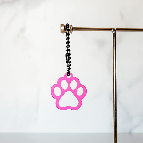 Puppy Paw - Magenta - Hanging Charm - Sold Individually