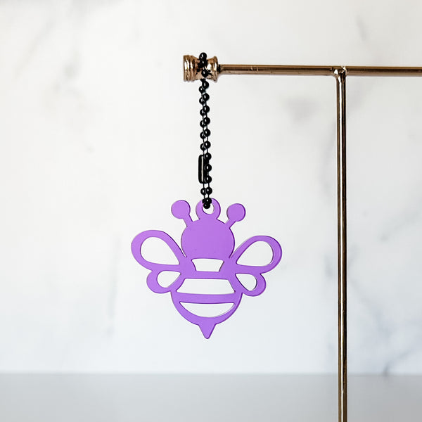 Open Bee - Purple - Hanging Charm - Sold Individually