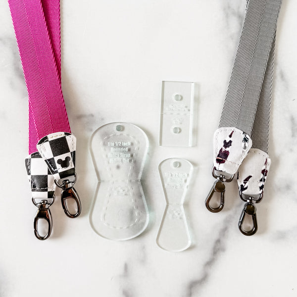 ROUNDED Fancy Straps - Size 1" Webbing to 1/2" Hook - SODA - Set of 3 - Acrylic Template