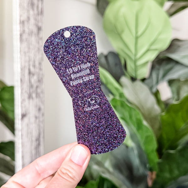 Open Center ROUNDED Fancy Straps - Size 1.5" Webbing To 1" Hook - LIMITED COLOR - Black Glitter - Set of 3 - Acrylic Template