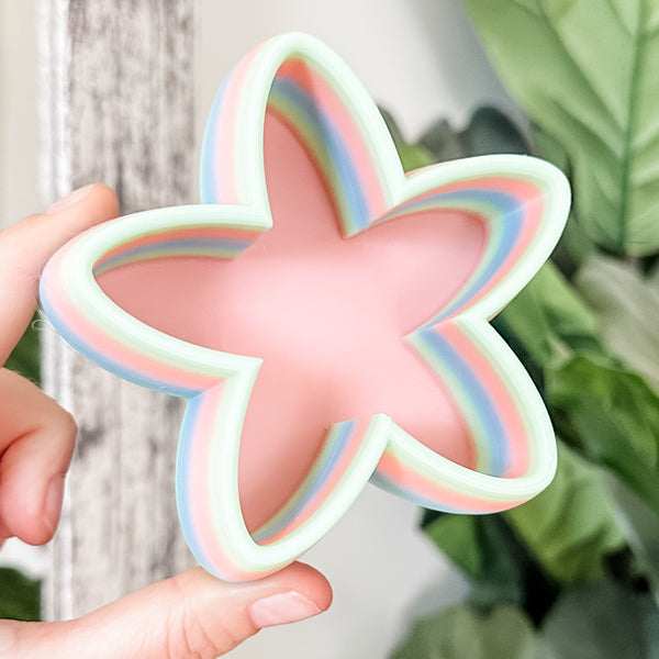Medium Flower Craft Bowl - Rainbow Peach