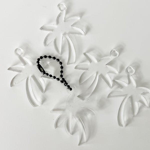 Palm Tree - Clear - Hanging Charm - Sold Individually