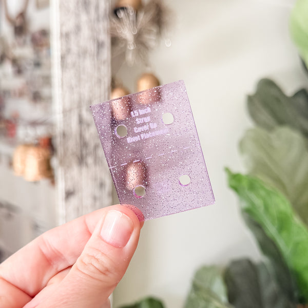 Strap End Template With Rivet Placement - Set of 4 - Glitter Lavender