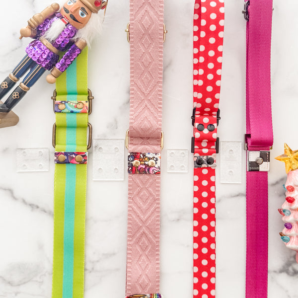 Strap End Template With Rivet Placement - Set of 4 - Glitter Clear